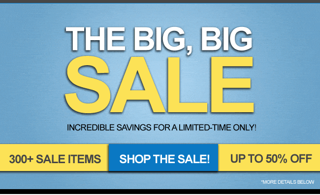BIG SALE! 300+ Items at up to 50% OFF!